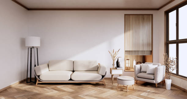 istock Sofa furniture and mockup modern room design minimal.3D rendering 1354273816