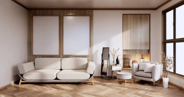 istock Sofa furniture and mockup modern room design minimal.3D rendering 1354273817