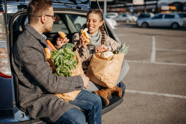 istock Married couple playing with food 1354278375