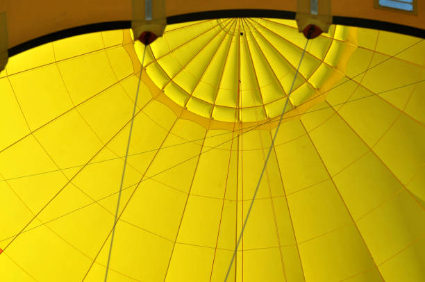 Yellow Hot Air Balloon stock photo