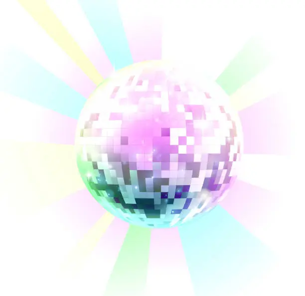 Vector illustration of Retro Nightclub Disco Mirror Ball