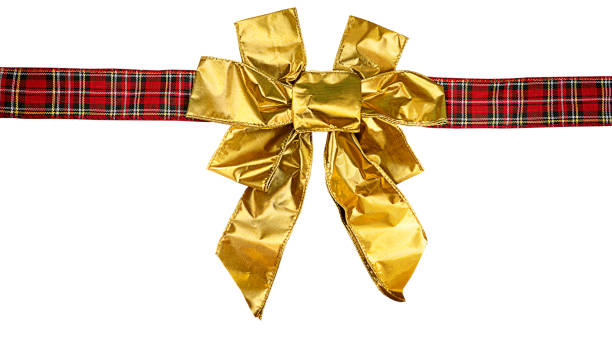 istock Isolated beautiful golden bow 1354293243