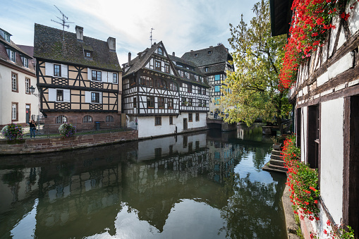 Compiègne, France - May 27 2020: La Vieille Cassine is a half-timbered house built in the 15th century in the old city center.