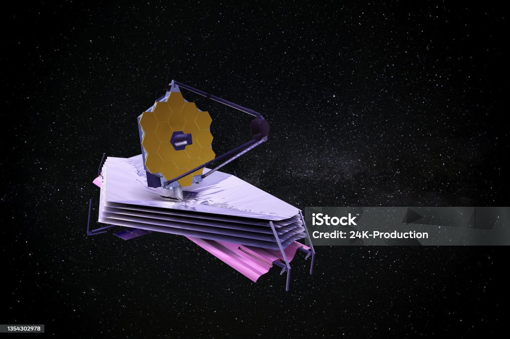 James Webb Space Telescope James Webb Space Telescope observing distant planets. This image elements furnished by NASA James Webb Space Telescope Stock Photo