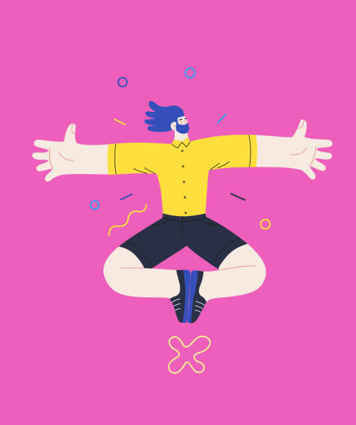 istock Happiness - happy people jumping in the air cheerfully 1354306402