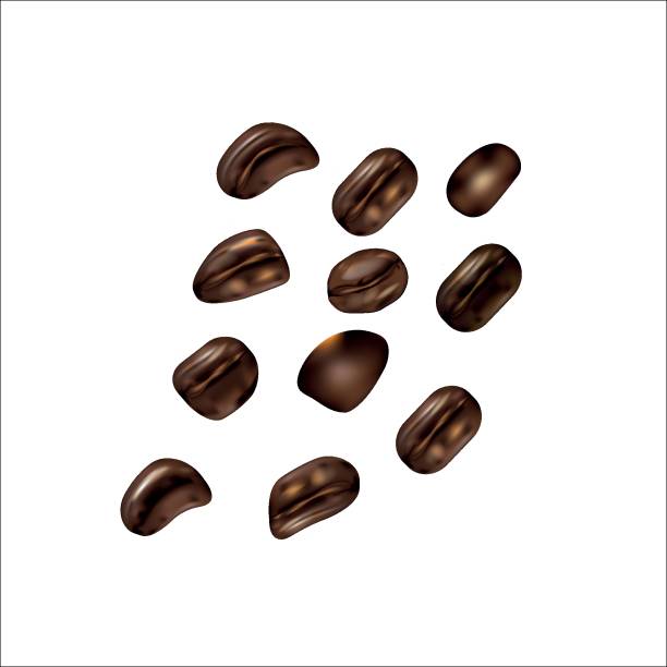 istock set of photorealistic coffee beans on a white background. 1354324195