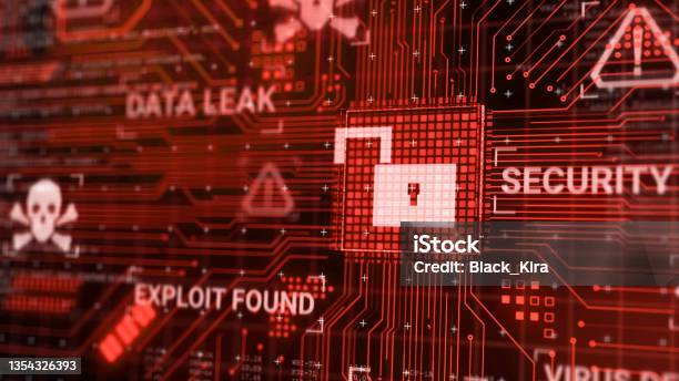 Hacker Attack Computer Hardware Microchip While Process Data Stock Photo - Download Image Now