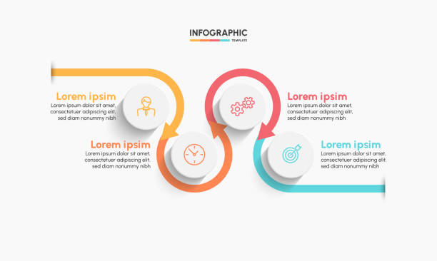 business infographic timeline icons designed for abstract background template - infographics 幅插畫檔、美工圖案、卡通及圖標