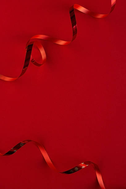 istock Red background ribbon for Christmas 1354336852