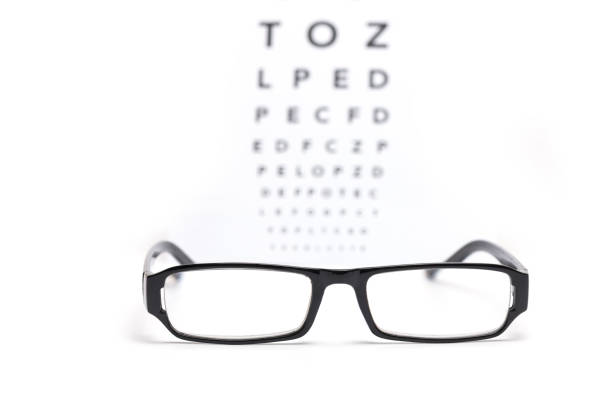 istock glasses in front of vision test 1354344925