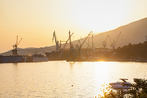 Harbour port and historic town  of Trogir ,Croatia