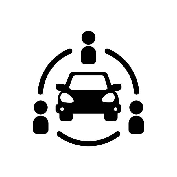 Car sharing vector icon illustration Car sharing vector icon illustration shareholders meeting stock illustrations