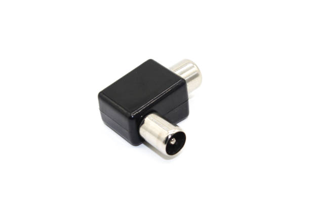 istock Tv cable pin isolated on white background with selective focus 1354361059