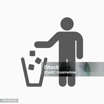 istock garbage icon, trash vector illustration 1354362284