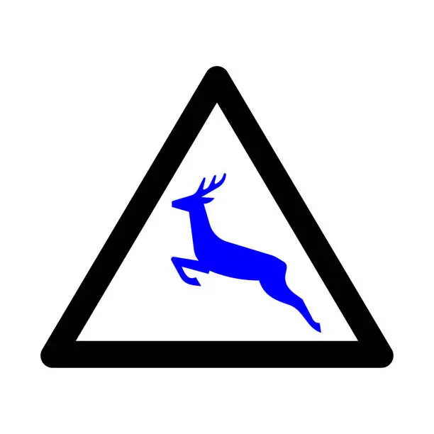 Vector illustration of Deer Crossing Icon