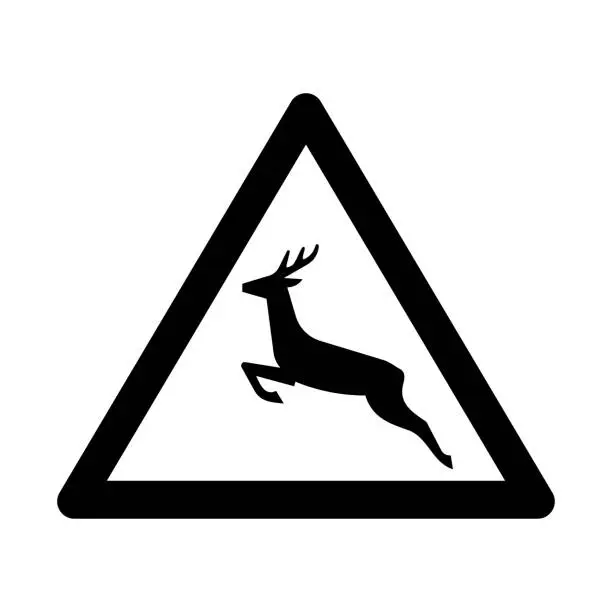 Vector illustration of Deer Crossing Icon