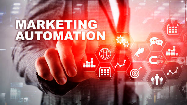 istock Marketing Automation Software Technology Process System Internet Business concept. Mixed media background 1354383454