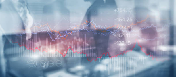 istock Data analyzing in forex market trading. Stock trading market background as concept 1354384170