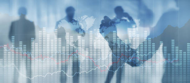istock Business graph chart. Virtual screen with stock market changes. Business graph chart 1354384252
