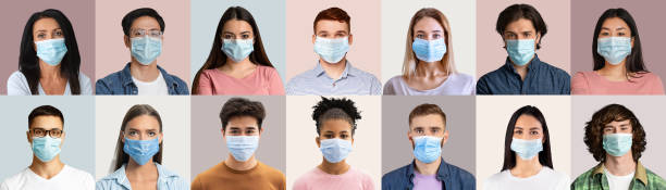 istock Collage of diverse people wearing face masks, taking precaution measures against coronavirus on colorful backgrounds 1354385596