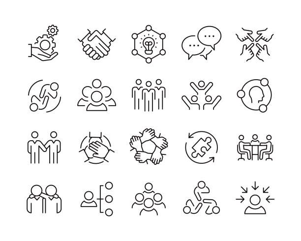 Teamwork Icons - Vector Teamwork Icons - Vector. Editable Stroke. Vector Graphic part of stock illustrations