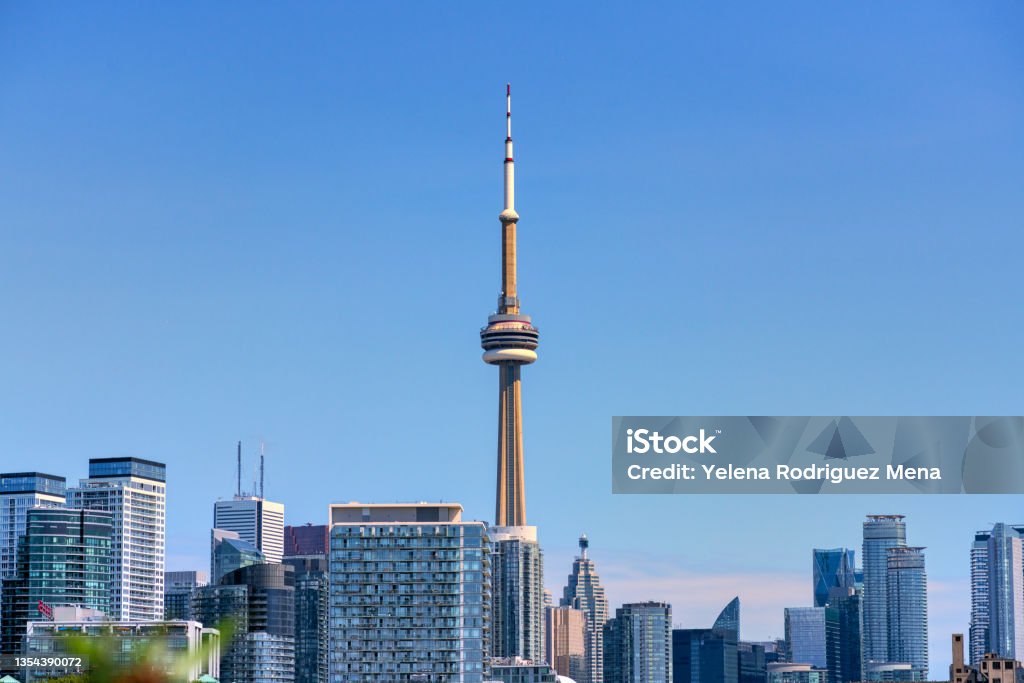 Toronto City Skyline in Canada Daytime view CN Tower Stock Photo