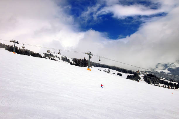 Saalbach, Austria, ski slope of austrain winter resort