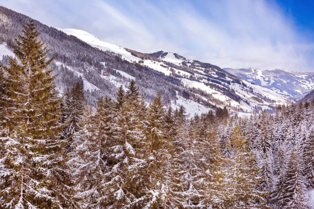 Snow panorama, winter Austrian Alps mountains