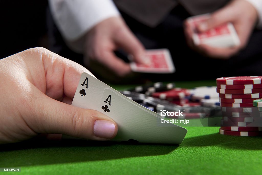 Texas holdem ace coppia - Foto stock royalty-free di Texas hold 'em