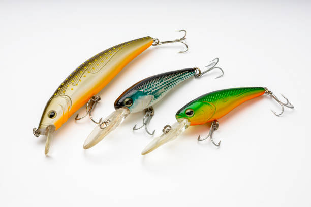 istock Artificial baits for catching of the predatory fishes on white background 1354393029
