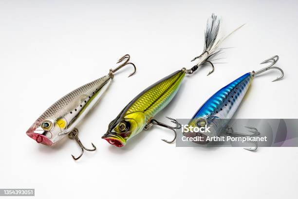 Artificial Baits For Catching Of The Predatory Fishes On White Background Stock Photo - Download Image Now