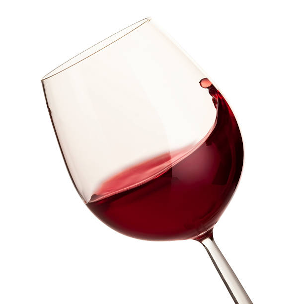 istock Glass of red wine glass at an angle 135439377
