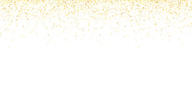Wide Gold Glitter Holiday Confetti On White Background Vector Stock  Illustration - Download Image Now - iStock