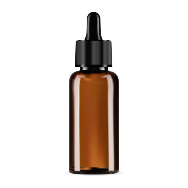 istock Dropper bottle, brown glass cosmetic eyedropper mockup 1354402102