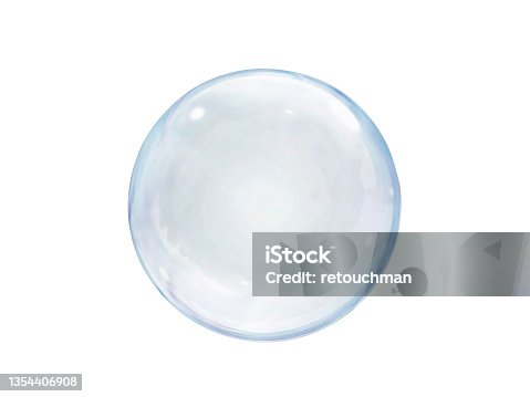 istock Soap bubbles on a white background 1354406908