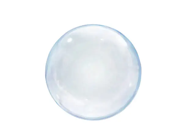 Photo of Soap bubbles on a white background