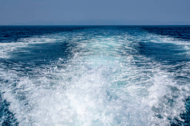 istock The waves from a high-speed boat 1354407520