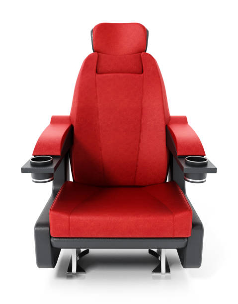istock Red cinema chair isolated on white background 1354410019