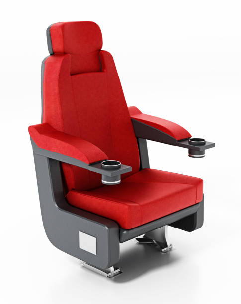 istock Red cinema chair isolated on white background 1354410056