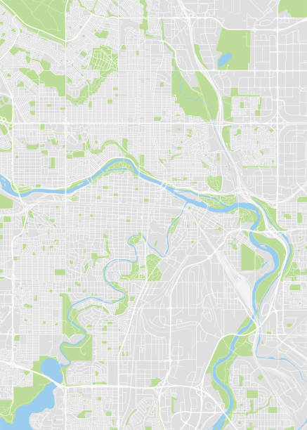 City map Calgary, color detailed plan, vector illustration vector art illustration