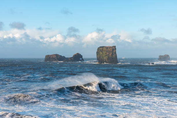 istock View from cape Dyrholaey, Iceland. Stormy sunrise 1354412846