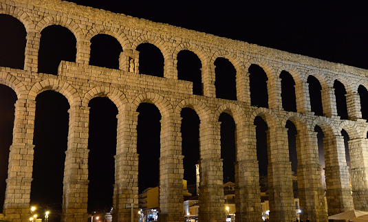The Aqueduct of Segovia is a Roman aqueduct. It is one of the best-preserved elevated Roman aqueducts and the foremost symbol of Segovia, as evidenced by its presence on the city's coat of arms. The aqueduct once transported water from the Rio Frio river, situated in mountains 17 km (11 mi) from the city in the La Acebeda region. It runs 15 km (9.3 mi) before arriving in the city.