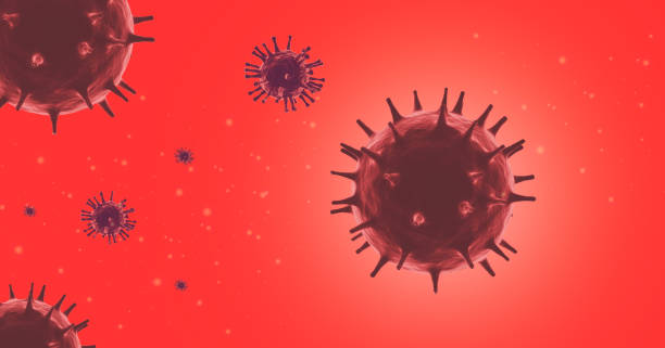 istock coronavirus concept COVID-19 on red background. 3d rendering. 1354424668