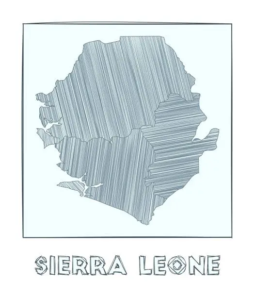 Vector illustration of Sketch map of Sierra Leone.