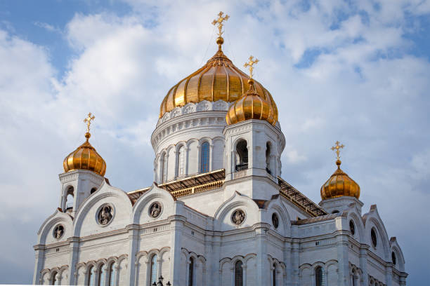 The Cathedral of Christ the Saviour in Moscow, Russia. stock photo