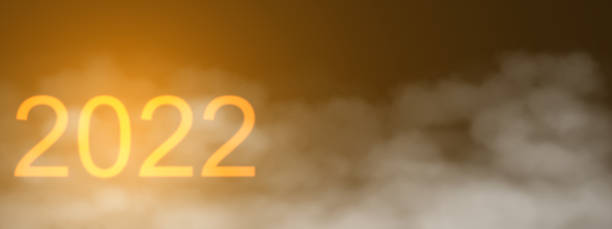 2022 Golden and black glow new year background include light dark cloud smoke steamer and glitter