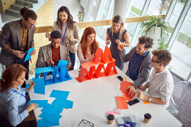 istock Business people  having fun on work and competition 1354448975
