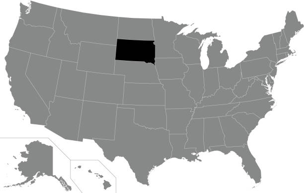 Location Map Of South Dakota Usa Stock Download Image Location Map Of South Dakota Usa 