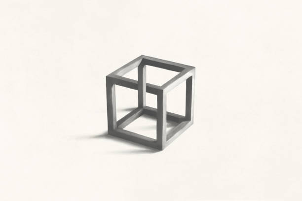istock illustration of minimal black enigmatic cube, surreal abstract concept 1354455414