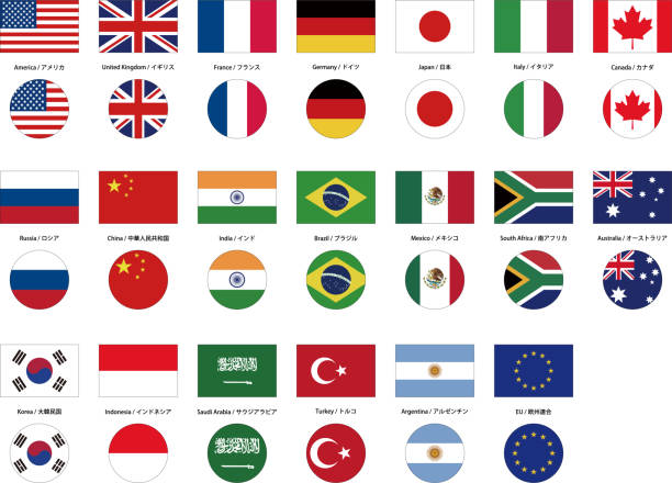 набор материалов изображения флага g20 - flag european union flag g8 italy stock illustrations